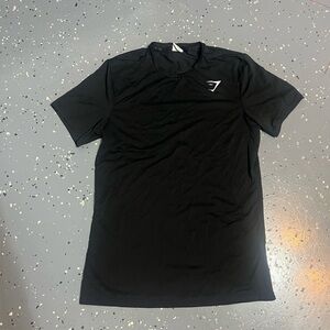 Gymshark Men’s Black Short-Sleeve Training Tee with White Logo